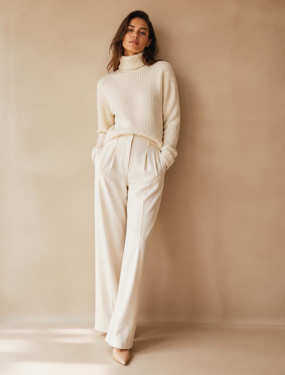 Cashmere Turtleneck in Crema
